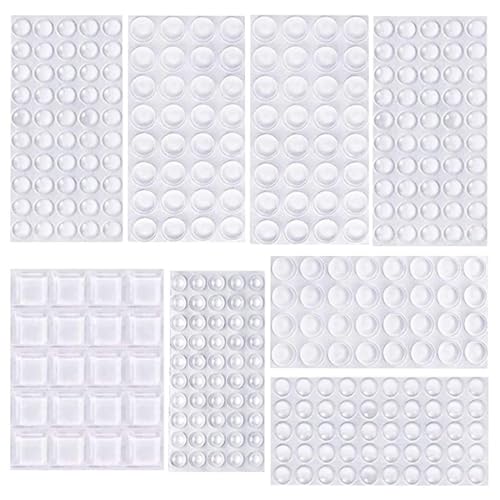 Gummipuffer Selbstklebend,316 PCS Elastikpuffer 8 Größen Möbelpuffer Gummifüße Selbstklebend Anschlagpuffer Türpuffer Transparent für Glasplatten Türen Schränke Schubladen von SinChic