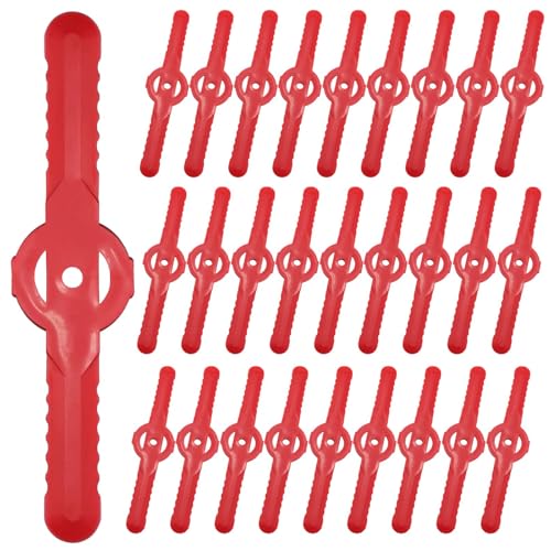 Rasentrimmer Ersatzmesser,50 PCS Kunststoff Ersatzmesser Trimmer Unkrautfresser Klingen für Akku-Rasentrimmer Universal Rasentrimmer Messer von SinChic