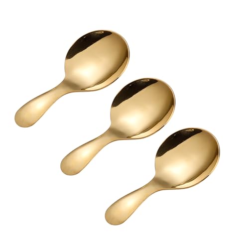 SinChic Kleiner Salzlöffel aus Edelstahl,3 PCS Teelöffel Zuckerlöffel Löffel mit Kurzem Griff Teeschaufeln Messlöffel Desserts Eislöffel für Marmeladengläser Gewürze Kaffee von SinChic
