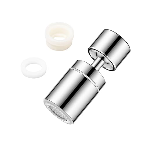 Wasserhahn Luftsprudler,Wasserhahn Aufsatz Schwenkbar Universal Wasserhahn Belüfter mit 2 Sprühfunktion 360° Drehbar Wassersparender Sieb Strahlregler FM22/M24 von SinChic
