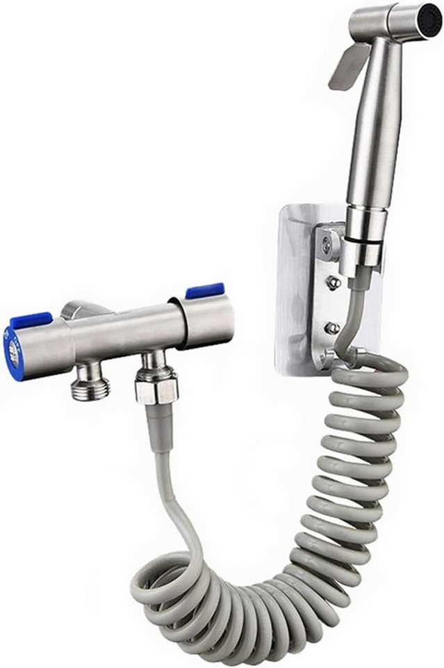 SinLaw Bidetarmatur Edelstahl Bidet-Sprühgerät,mit 2m Schlauch & Klemmmontage, bohrfrei (1-St) Mit klammerfreiem Sitz,mit wasserdichtem Band,der Schlauch ist dehnbar von SinLaw