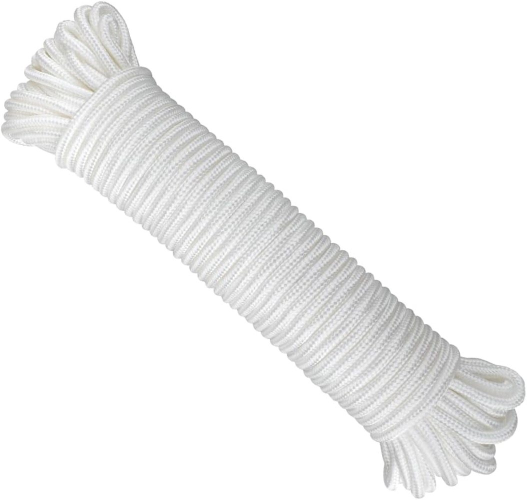 SinLaw Kordel Nylonseil Weiß, 30M Outdoor Seil, Reepschnur, Wetterfeste Schnur, Rope für Fahnenmastseil, Sonnensegel, Hängematte Seil von SinLaw