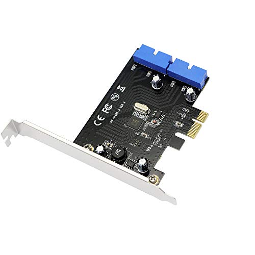 SinLoon PCI Express auf Dual 19 Pin USB 3.0 Karte PCI-e auf internen 20-poligen Stecker Adapter für PC (19-polig) von SinLoon