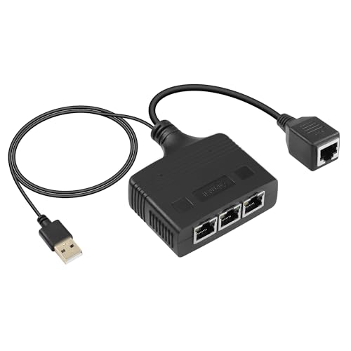 SinLoon Gigabit RJ45 Netzwerk-Splitter-Adapter, 1 auf 3 Ethernet-Splitter, 1000 Mbit/s, Hochgeschwindigkeits-LAN-Netzwerk-Splitter, 3 Geräte teilen das Internet gleichzeitig (1 to 3 Female Gigabit) von SinLoon