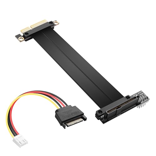 SinLoon PCIe 3.0 X4 zu U.2 SFF-8639 Verlängerungskabel – PCI-E 4X Stecker zu U.2 Slot NVMe SSD Riser-Kabel, 20CM (90 Grad Winkel) von SinLoon