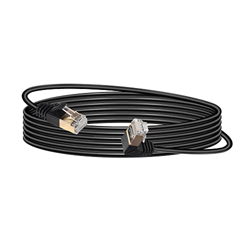 SinLoon RJ45 Cat8 Ethernet Cable,10FT 90 Degree Male to Male High Speed Cat8 Network Cable,40Gbps 2000Mhz SFTP Patch Cord For Router Modem Server (UP) von SinLoon