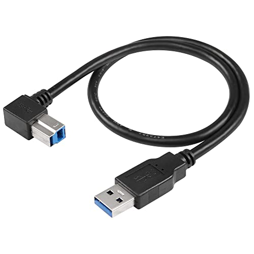 SinLoon USB 3.0-Druckerkabel, 90 Grad, USB 3.0 Typ A Stecker auf Typ B Stecker, Hochgeschwindigkeits-Druckerkabel für Festplatte, Drucker, Scanner, USB-Hub, Monitor und mehr (Down) von SinLoon