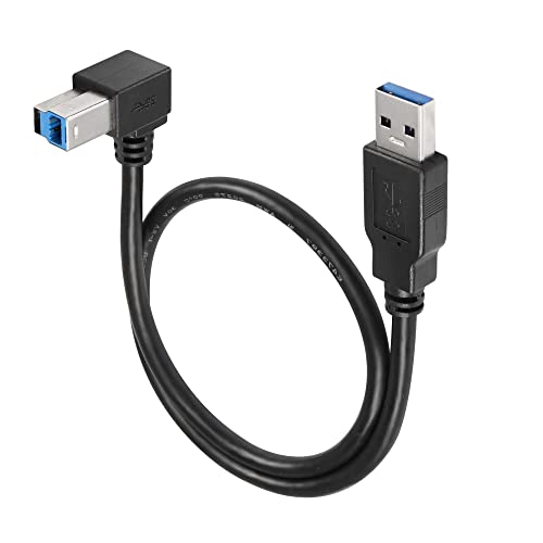 SinLoon USB 3.0-Druckerkabel, 90 Grad, USB 3.0 Typ A Stecker auf Typ B Stecker, Hochgeschwindigkeits-Druckerkabel für Festplatte, Drucker, Scanner, USB-Hub, Monitor und mehr (Right) von SinLoon