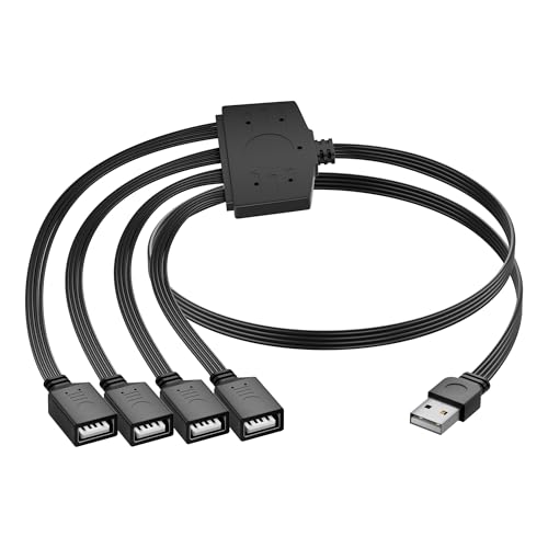 SinLoon USB-A-Splitterkabel, USB-A-Stecker auf 4 Buchsen Verlängerungskabel mit Mehrfach-Ladefunktion & Datensynchronisation, OTG-Unterstützung, 480 Mbit/s Übertragung (S) von SinLoon