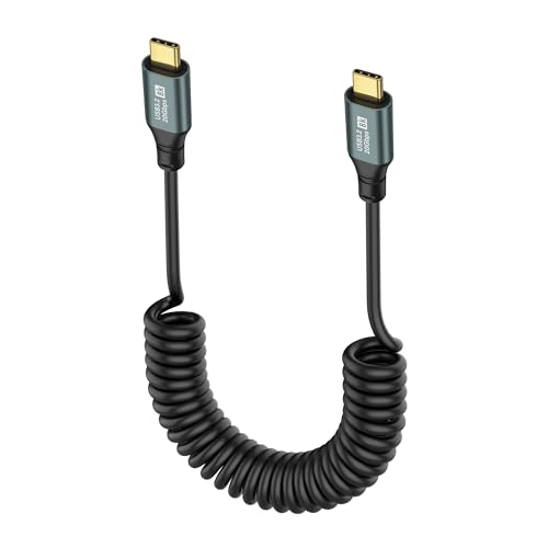SinLoon USB C Spiralkabel 3.2 Typ C 20 Gbit/s PD 100 W 8K@60 Hz Daten-Schnellladekabel für Telefon, Tablet, Andere USB-C-Geräte - 1,8 m (Male to S) von SinLoon