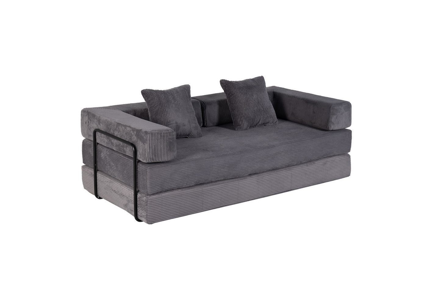 Sinaopus Sofa 4-in-1 Wohnzimmersofa mit Bettfunktion – faltbares Cord Schlafsofa, Bequemes & modernes Schlafsofa aus Cord – ideal für kleine Räume von Sinaopus