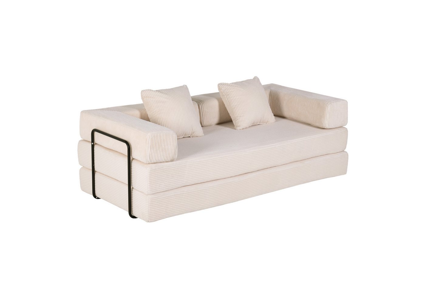 Sinaopus Sofa 4-in-1 Wohnzimmersofa mit Bettfunktion – faltbares Cord Schlafsofa, Bequemes & modernes Schlafsofa aus Cord – ideal für kleine Räume von Sinaopus