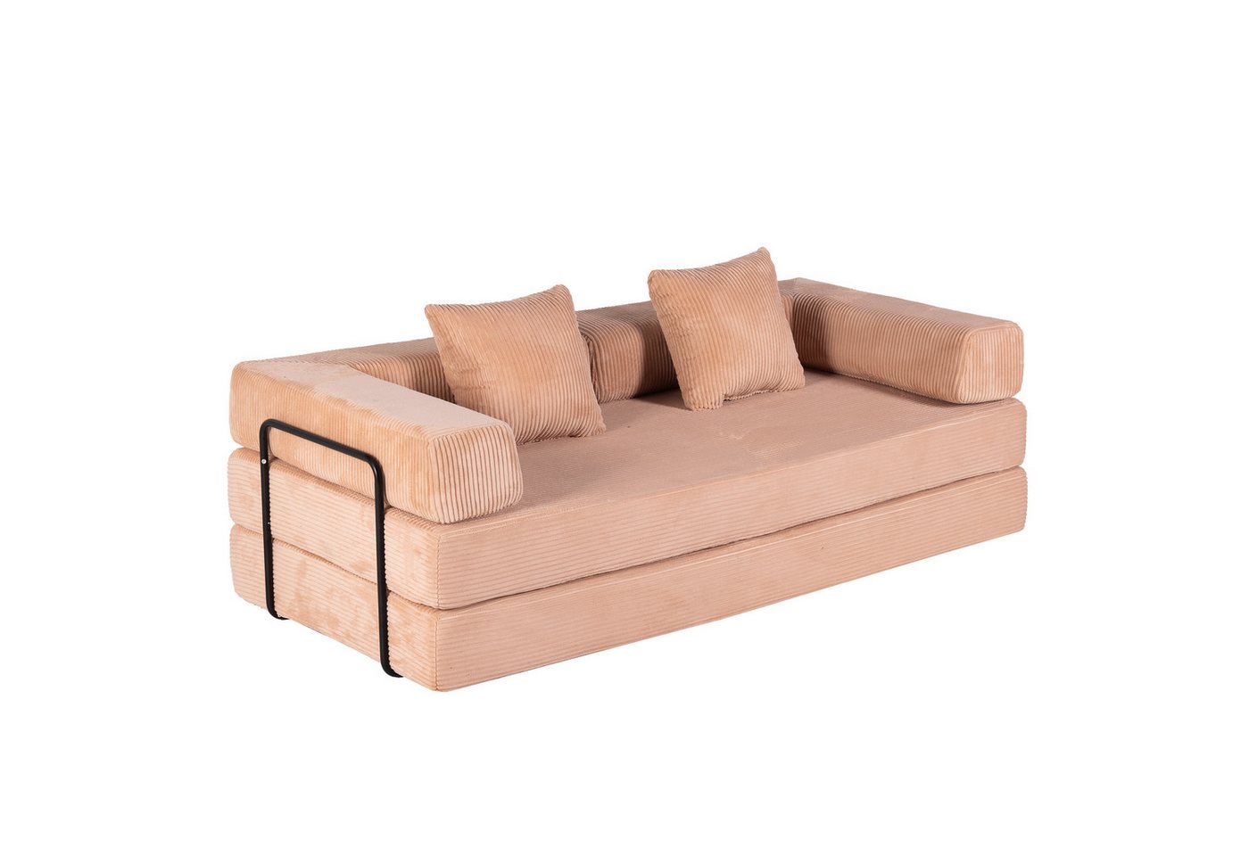 Sinaopus Sofa 4-in-1 Wohnzimmersofa mit Bettfunktion – faltbares Cord Schlafsofa, Bequemes & modernes Schlafsofa aus Cord – ideal für kleine Räume von Sinaopus