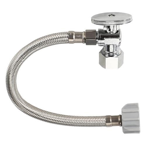 WC-Schlauch-Wasserleitungs-Set, inklusive 30,5 cm lang, 0,95 cm Comp x 2,2 cm BC Edelstahl-WC-Anschlussschlauch und 1,27 cm NOM-Einlass x 3/8 Zoll Absperrventil und Rosettenplatte WC-Schlauch-Wasserleitungs-Set, inklusive 30,5 cm lang, 0,95 cm Comp x 2,2 cm BC Edelstahl-WC-Anschlussschlauch und 1,27 cm NOM-Einlass x 3/8 Zoll Absperrventil und Rosettenplatte von Sinbana