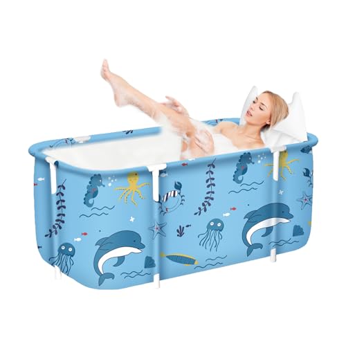 Faltbare Badewanne für Erwachsene, 132 x 68 x 47 cm, Dampfeimer für Sauna, Dusche und Eisbad, tragbar, nicht aufblasbar von Sinbide