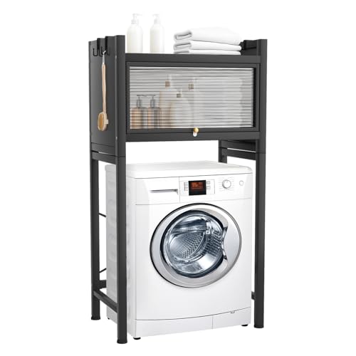 Sinbide 2-stöckiges Waschmaschinenregal mit Klapptür, Waschmaschinenschrank Überbauschrank, Toilettenschrank, Extrabreite Ablagefläche,wasserabweisend, verstärkter Carbonstahl 91x31x14 cm (schwarz) Sinbide 2-stöckiges Waschmaschinenregal mit Klapptür, Waschmaschinenschrank Überbauschrank, Toilettenschrank, Extrabreite Ablagefläche,wasserabweisend, verstärkter Carbonstahl 91x31x14 cm (schwarz) von Sinbide