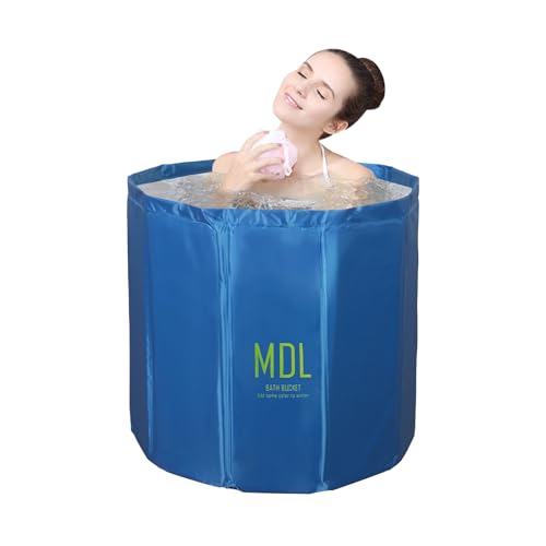 Sinbide Badewanne Tragbare faltbare Kinderbadewanne Wanne für Erwachsene und Kinder Geeignet für Saunaduschen und Eisbäder Freistehende Badewanne Installationsfrei 65x65x70 cm（LxBxH) (Marineblau) von Sinbide