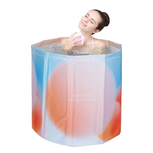Sinbide Badewanne Faltbare und Tragbare Badewanne für Erwachsene und Kinder Geeignet für Saunaduschen und Eisbäder Freistehend Installationsfrei 65x65x70 cm（LxBxH) (Aurora) von Sinbide