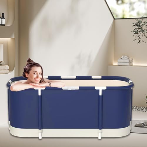 Sinbide Faltbare Badewanne, installieren und tragbare abnehmbare Badewanne, Geeignet für Erwachsene und Kinder，ideal für zu Hause Spa，vier Stile 115x60x50cm (LxBxH) Blau von Sinbide