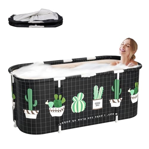 Sinbide Faltbare Badewanne, installieren und tragbare abnehmbare Badewanne, Geeignet für Erwachsene und Kinder，ideal für zu Hause Spa，vier Stile 115x60x50cm (LxBxH) (schwarz) von Sinbide