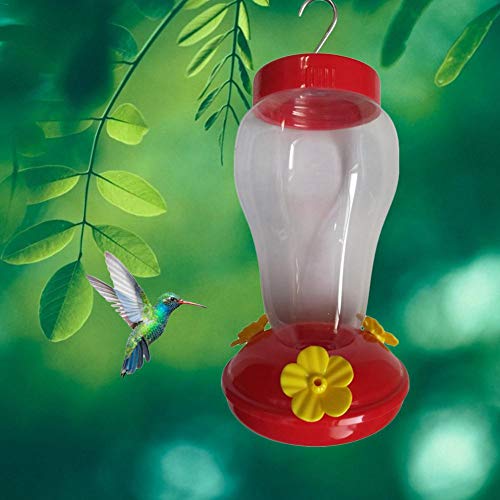 SinceY Bird Feeder, Hummingbird, Clear Swirl Glass Wespennest-Attrappe Wespenabwehr Kolibri-Zufuhr Geben Nektar-Patio-Yard-Fenster-Vogel-Geschenk Frei (Rot) von SinceY