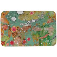 Boho Mikrofaser Matte Grün Floral Feder Kunst Teppich Einzigartige Wohnkultur Bad Zubehör Abstrakte Volkskunst Küchenmatte von SincerelyJoyStore