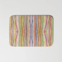 Bunte Regenbogen Gestreift Boho Bad Matte Abstrakte Mikrofaser Teppich Badezimmer Küche Volkskunst von SincerelyJoyStore