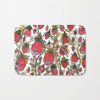 Erdbeerfelder Abstrakte Aquarell Kunst Malerei Mikrofaser Bad Matte Küche Teppich Designer Kinder Dekor Zubehör Volkskunst von SincerelyJoyStore