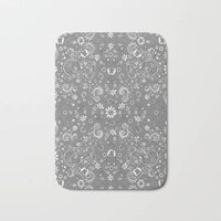 Grau Floral Boho Bad Matte Abstrakte Mikrofaser Teppich Badezimmer Küche Volkskunst von SincerelyJoyStore