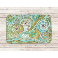 Ozean Strand Thema Bad Matte Blau Grün Teppich Einzigartige Dekor Funky Wohnkultur Schäbige Schicke Zubehör Abstrakte Kunst Küche von SincerelyJoyStore