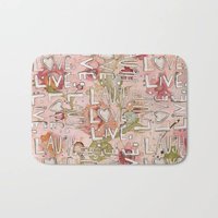 Rosa Floral Boho Bad Matte Abstrakte Mikrofaser Teppich Badezimmer Küche Volkskunst von SincerelyJoyStore
