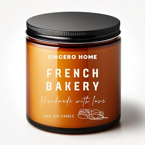 Sincero Home Duftkerze - Handgefertigte Sojawachskerze mit Holzdocht, 450g, 60 Stunden Brenndauer, Croissant-Aroma, Natürliche und Umweltfreundliche Kerze Sincero Home Duftkerze - Handgefertigte Sojawachskerze mit Holzdocht, 450g, 60 Stunden Brenndauer, Croissant-Aroma, Natürliche und Umweltfreundliche Kerze von SINCERO HOME