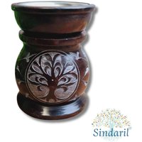 Aromalampe - Räuchergefäß 2 in 1 Speckstein Baum Des Lebens von Sindaril