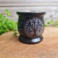 Räucherdose - Räucherschale Siebgefäß Speckstein Baum Des Lebens von Sindaril