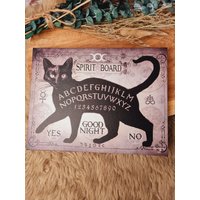 Schwarze Katze - Keilrahmen Ouijaboard von Sindaril