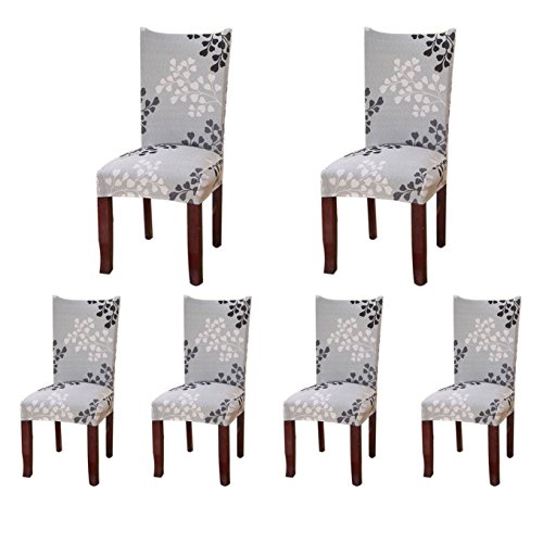 6 x Universal Stretch Esszimmer Stuhl Abdeckungen, abnehmbare waschbare Slipcovers für Esszimmer Stühle (B) von SindeRay