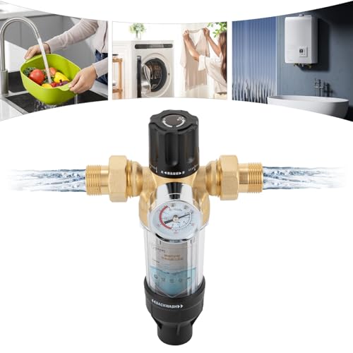 40μm Vorfilter Rückspülfilter Häuser Schulen Wasserfilter mit Dichtband, Wiederverwendbare, für Filtern von Sedimenten aus Leitungs- und Brunnenwasser (Schnittstellendurchmesser: 20mm=1/2") von Sindipanda