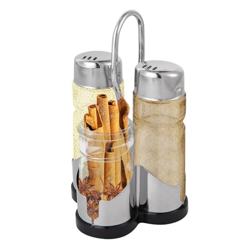 Gewürzgläser 3er Salz und Pfefferstreuer Set, mit Boden und Deckel, 2x 40ml Gewürzstreuer und 1x Zahnstocherbecher, Gewürzflaschen Set für Küchen, Restaurants von Sindipanda
