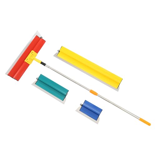Trockenbau Abziehklingen Set 360° gedreht Edelstahl Trockenbau Abziehklingen mit 80-130cm Verlängerungsgriff, 4x Klingen mit Abdeckungen (25 cm + 40 cm + 60 cm + 80 cm) von Sindipanda