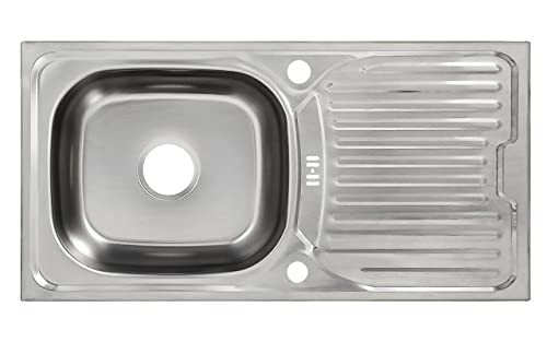 Edelstahl Küchenspüle Edelstahlspüle Einbauspüle 1 Becken 86x43,5 cm Eckige Spüle von Sinec