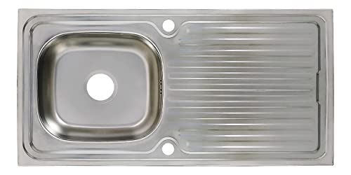 Edelstahl Küchenspüle Edelstahlspüle Einbauspüle 100x50 cm Eckige Spüle 1 Becken von Sinec