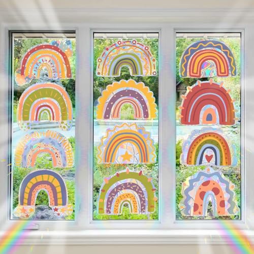 Regenbogen Prism Fenstersticker Vogelschutz Suncatcher Fensteraufkleber Folie Fensterbilder Wiederverwendbar Haften Reflektierende Vogel Anti Kollisions Aufkleber Fensterdeko Glasscheiben Deko von Sinekong