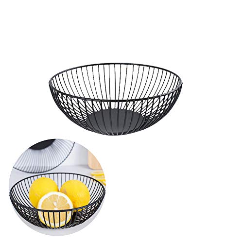 Singeru Nordic Metall Obstkorb Eisen Obstschale Snackteller Gemüse Aufbewahrungskorb Schwarz (klein) von Singeru