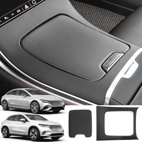 Singkin Mittelkonsole Verkleidung Leder Flockung Aufkleber Konsolenabdeckung, Innendekorations-Abdeckung Set für Mercedes Benz EQE-Klasse 350+ 350 500 2022 2023 2024 Innenzubehör(Leather) von Singkin