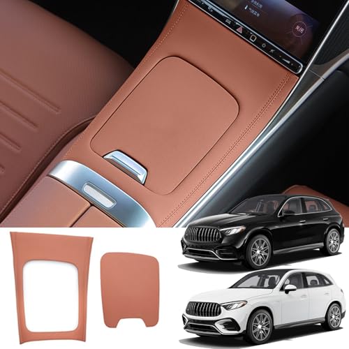 Singkin Mittelkonsole Verkleidung Leder Flockung Hartschale Aufkleber Konsolenabdeckung Set für Mercedes-Benz GLC X254 GLC260 GLC300 GLC300e GLC43 AMG 2023 2024 Zubehör Innendekorations-Abdeckung von Singkin