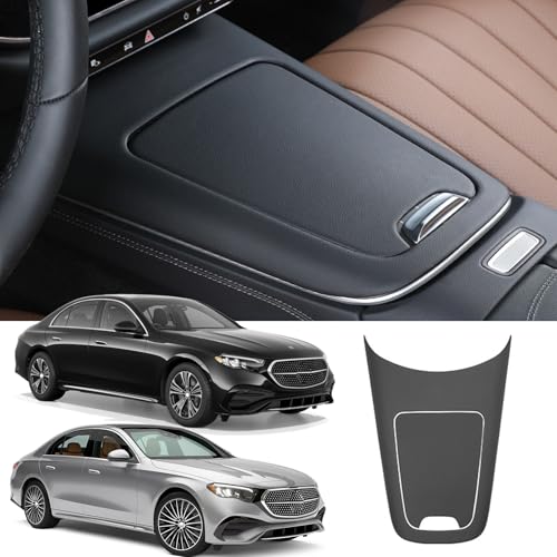 Singkin Mittelkonsole Verkleidung Leder Hartschale Aufkleber Konsolenabdeckung Set für Mercedes-Benz E Class E350 E450 E300 E260 W214 2024+ Zubehör Innendekorations-Abdeckung von Singkin