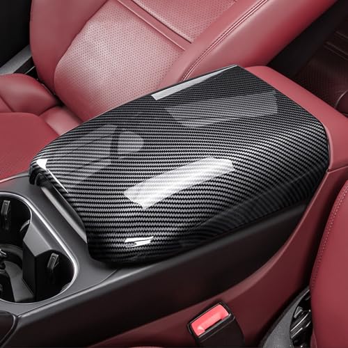 Singkin Schutzhülle für die Auto-Armlehne Box für Porsche Cayenne 2018 2019 2020 2021 2022 2023 2024 2025 ABS-Mittelarmlehne im Karbonfaser-Stil Dekorative Modifikation Schutz des Innenzubehörs von Singkin