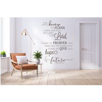 Bibel Vers Wandaufkleber Jeremia 29 11 - Vinyl Aufkleber Kunst Schrift Custom Home Decor von SingleStoneDecals