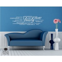 Familie Wordle Wandtattoo - Vinyl Text Wand Zitate Custom Home Dekor von SingleStoneDecals