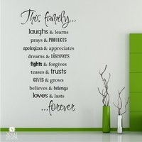 Family Rules Wandaufkleber Zitat - Vinyl Text Wand Wörter Benutzerdefinierte Wohnkultur von SingleStoneDecals